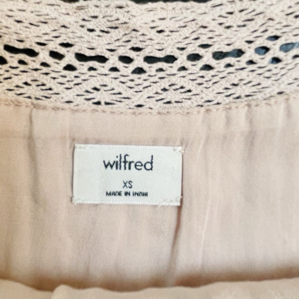 Aritzia Wilfred Blouse Womens XS Pleated Y2K Sleeveless Babydoll Cottage Beach - Picture 7 of 10
